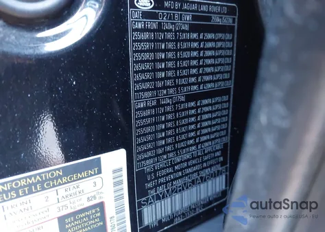 2018 Land Rover Range Rover Velar R-Dynamic Hse/First Ed from USA, damaged, VIN SALYM2RV6JA760178